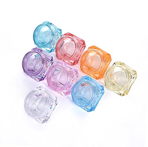 60 Pack Diamond Plastic Jars - 5g Refillable Cosmetic Containers