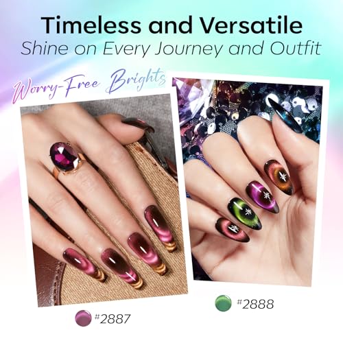 Modelones Aurora Cat Eye Gel Nail Polish Set - 6 Hema-Free Colors