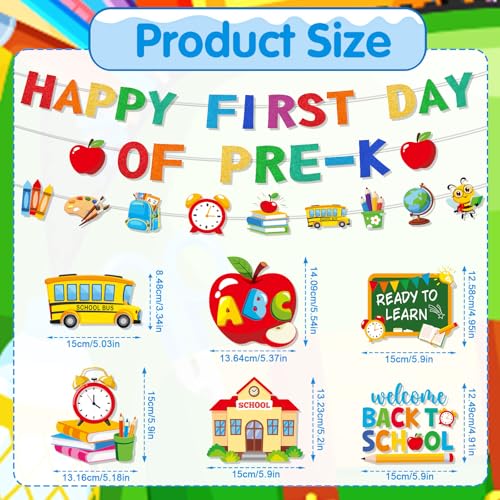 First Day of Pre-K Decorations Set - 15 PCS Classroom Decor