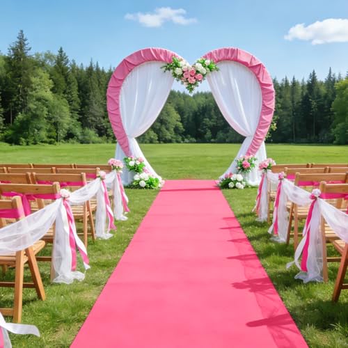 Pink Carpet Runner for Parties | 3x10 FT Polyester Aisle Rug