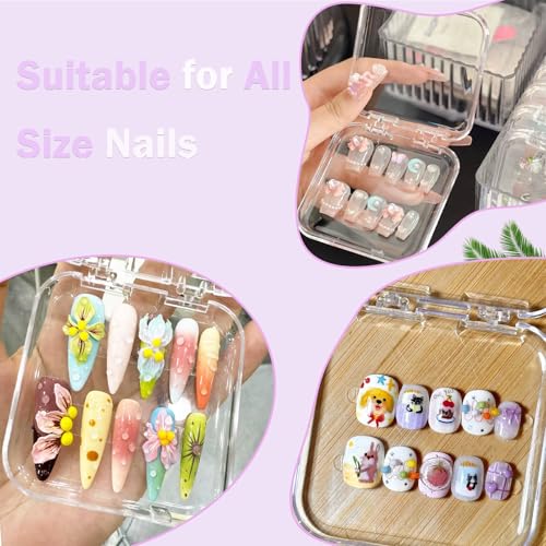 15 PCS Press On Nail Organizer Kit with Storage Box & Adhesive Tape