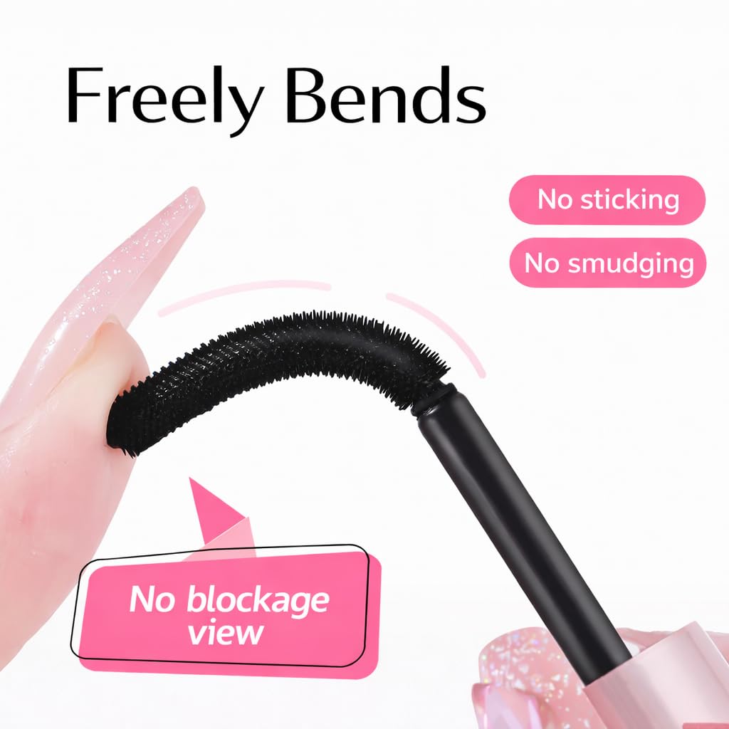 Dual-Ended Metal Mascara | Volumizing & Lengthening Waterproof Formula for Dramatic Black Lashes - Long-Lasting, No Flaking, No Clumping