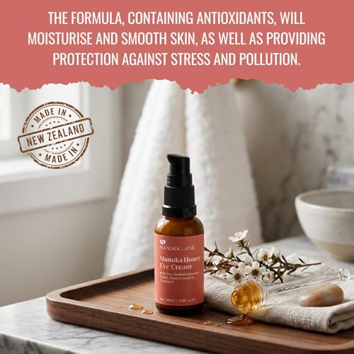 Manuka Lane Natural Eye Cream with Manuka Honey & Eyebright – 1.01 Fl Oz
