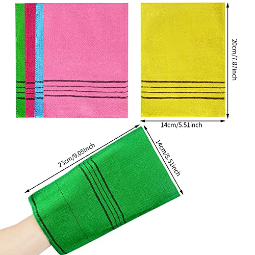 Korean Exfoliating Mitts - 6 Pcs Colorful Washcloth Set