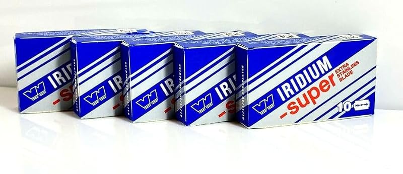 Wizamet Super Iridium Double Edge Razor Blades Pack of 100 | 50 Count-2