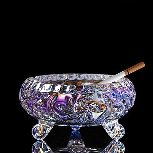 Crystal Glass Ashtray with 3 Notches - Elegant & Easy to Clean