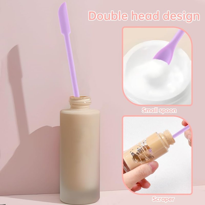 Mini Silicone Spatula Set - 5 Pcs Multicolor Makeup & Kitchen Stir Sticks | Reusable Beauty Tools