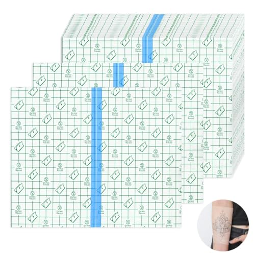 Nuozodki 50pcs 8 x 10 Inch Waterproof Tattoo Bandages — Second Skin Cover Up for Swimming, Clear Film Dressing