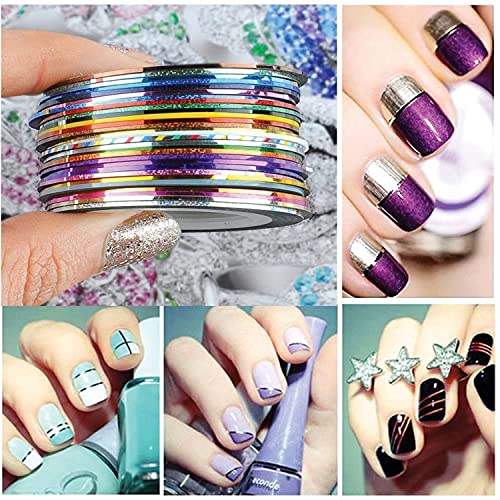 30 Colors Nail Striping Tape Line with Dispensers - Nail Art Decoration Kit