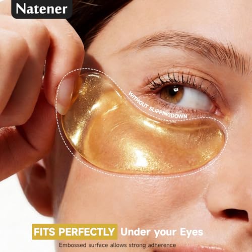 Natener 30 Pairs Gold Under Eye Patches - Brighten, Firm & Hydrate