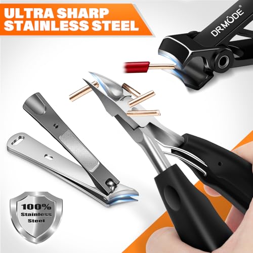 DRMODE 5-in-1 Professional Toenail Clipper Set for Thick & Ingrown Nails