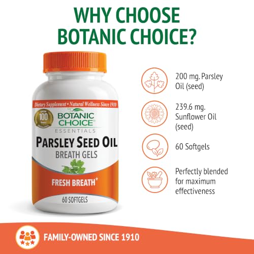 Botanic Choice Parsley Seed Oil Softgels - Internal Breath Neutralizer
