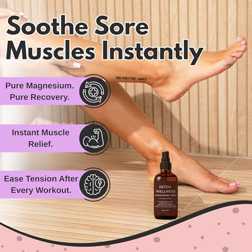 Retox Wellness Magnesium Oil Spray 4 oz - Unscented Sleep & Muscle Mist
