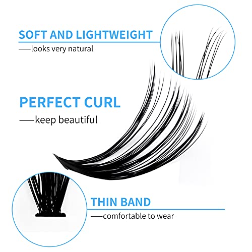 GEMERRY Natural Lash Clusters 280P 30D/40D 8-16mm - 12 Rows, 0.07D Mix