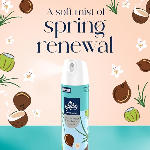 Glade Coconut Water & Beach Grass Air Freshener Spray - 7.3 oz, 6 Pack