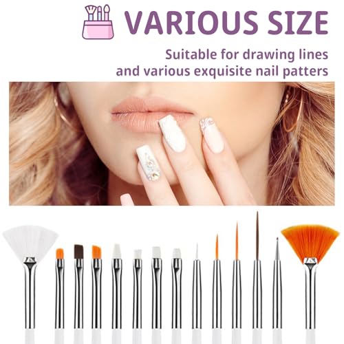 22-Piece Professional Nail Art Brush Set with Resin Palette