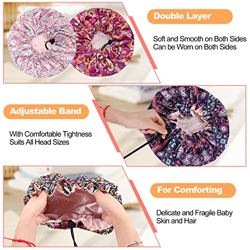 CACASO Kids Satin Bonnet 4-Pack Double Layer Reversible C-Hawaii