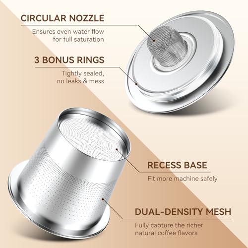 CAPMESSO Reusable K Cups for Keurig 1.0 - Stainless Steel Coffee Pods (2 Pack)