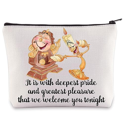 Cogsworth & Lumiere Makeup Bag - Welcome Tonight Cosmetic Pouch