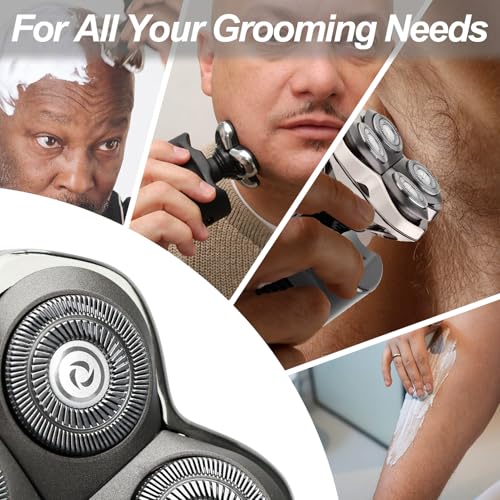 2Pack Pro 4 Shaver Replacement Heads for Skulls Pitbulls Series Gold PRO, Silver PRO, Platinum PRO, Butterfly Kiss PRO Head Shavers, Floating 4 Heads for a Fast, Close and Smooth Shave.