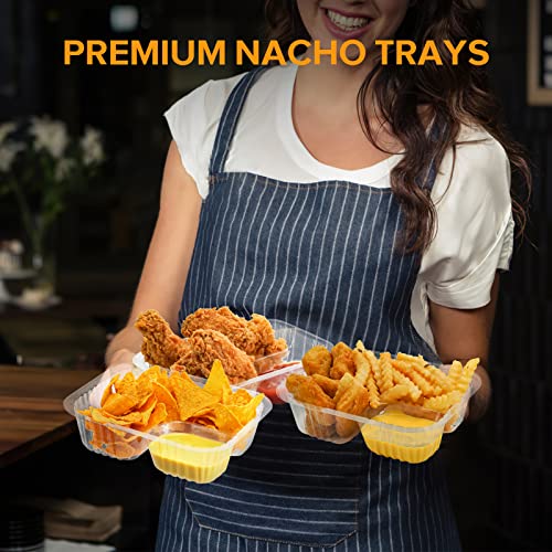 Klineus 50 Pcs Nacho Trays - 6x5 Inch Disposable Chip & Dip Containers