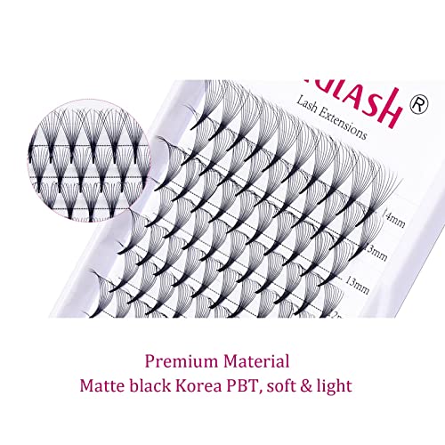 FADLASH Lash Extension 10D 0.07 D Curl Premade Fans Mix Tray 8-14mm Short Stem