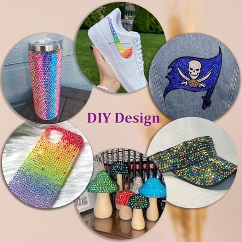 38000Pcs Jelly Rhinestones Bedazzling Kit, Multicolor 3mm Flatback Resin Bedazzler Gems with 3Pcs 10ml B7000 Jewelry Glue for Bedazzled Thing Diamond Art Book Crafting Nail Art