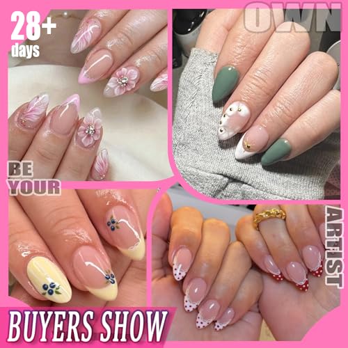 UNA GELLA Short Almond Nail Tips: 504PCS Short Fake Nails Soft Press On Gel Nail Tips Pre Shaped Almond Shape Home Nail Extension Full Cover, 12 Sizes Acrylic Gelly Tips