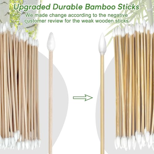 200 pcs Double Pointed Tips Gun Cleaning Swabs FSC Bamboo Stick - Precision, Eco-Friendly