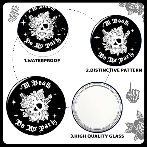 12 Pcs Gothic Bachelorette Compact Mirrors - Bride or Die Party Favors