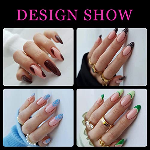Medium Stiletto Gel Nail Tips - 120 PCS Full Cover Matte