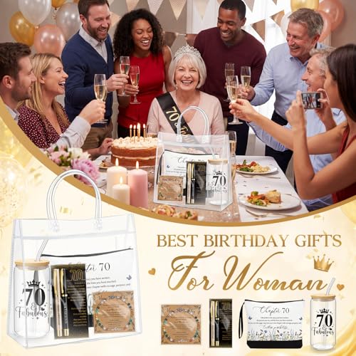 Sliner 70th Birthday Gifts Set for Women - Unique Presents for Her