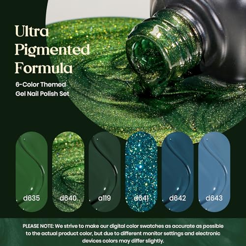Beetles Green Gel Nail Polish Set - 6 Colors for Home Manicure