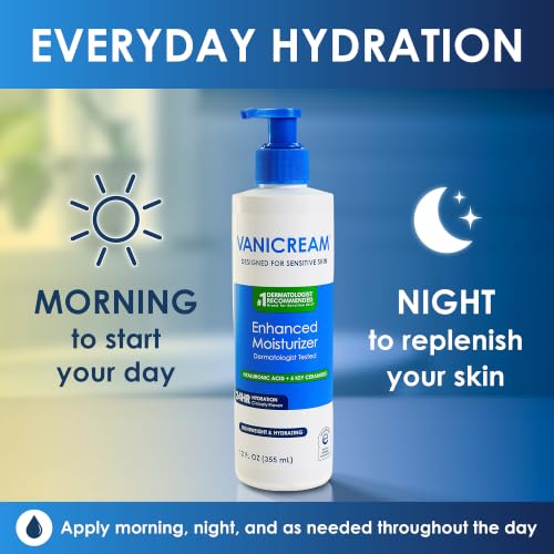 Vanicream Enhanced Moisturizer for Sensitive Skin - 12 Fl Oz Daily Lotion