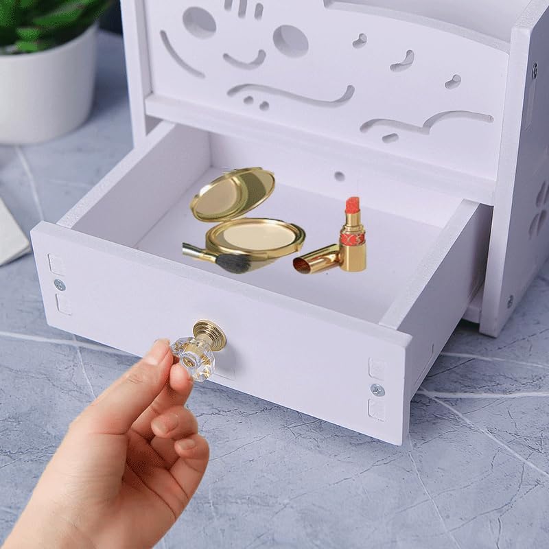 BEAULOOK Rotating Makeup Organizer with Mirror and Drawer, Compact Vanity Case