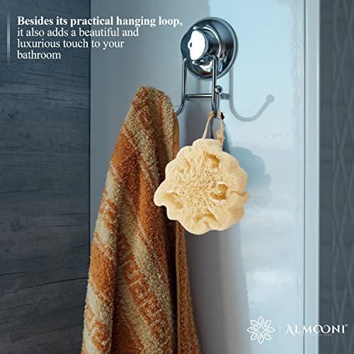ALMOONI Mini Natural Loofah Sponge - Eco-Friendly Exfoliating Body Scrubber, 3 Count