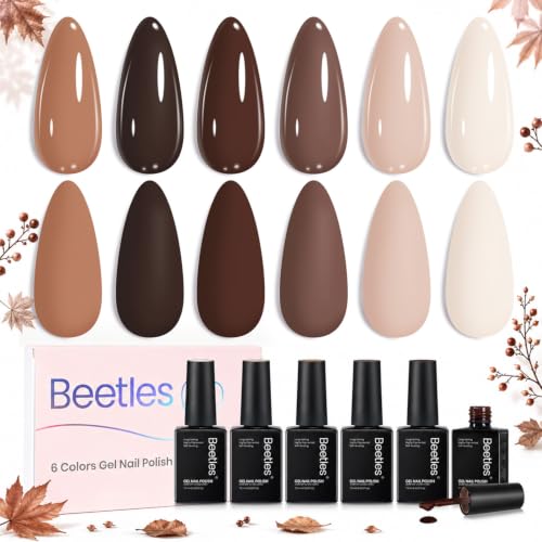 Beetles Cocoa Cashmere Gel Polish Set - 6 Shades of Brown Nail Polish