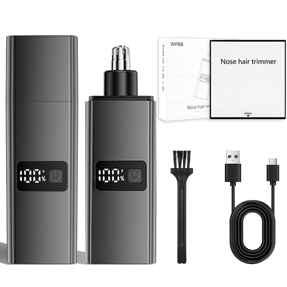 WPBB Ear and Nose Hair Trimmer,Gifts for Men,Professional PainlessFacial Hair Trimmer for Men Women,Portable Design USB Rechargeable,Travel Trimmer,Removable and Washable