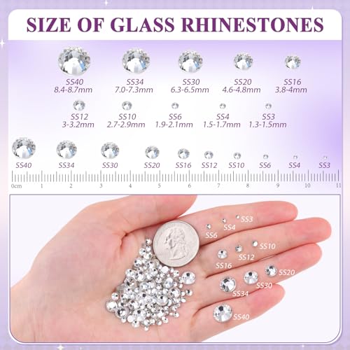 2000PCS SS20 Clear Glass Rhinestones for DIY Crafts & Nail Art