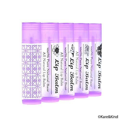 Kare & Kind 50-Pack Purple Lip Balm Tubes with Labels - 5.5ml Twist-Up