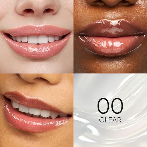 SKINTIFIC Peptide Brightening Lip Serum, Hydrating & Plumping Tinted Lip Gloss, Moisturizing Lip Balm with Polypeptides & Squalane for Glossy Sheer, Smooth Lips(00 Clear)