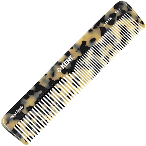 KENT 16T TW Handmade Styling Comb - 7.2 Inch Detangling Comb (White Tokyo)