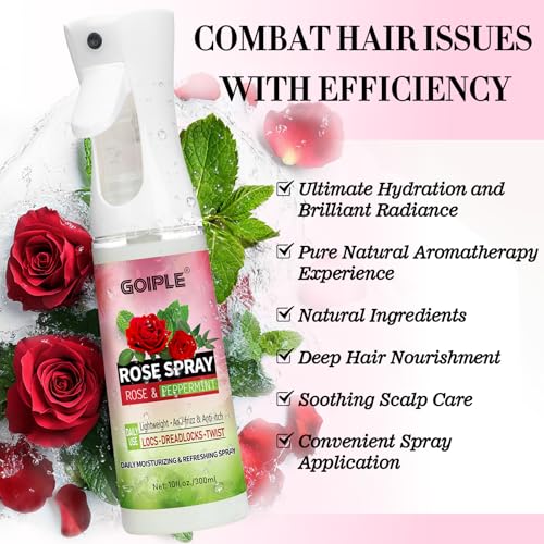Goiple Rose Water Spray for Hair 4pcs - Refreshing Loc & Braid Moisturizer