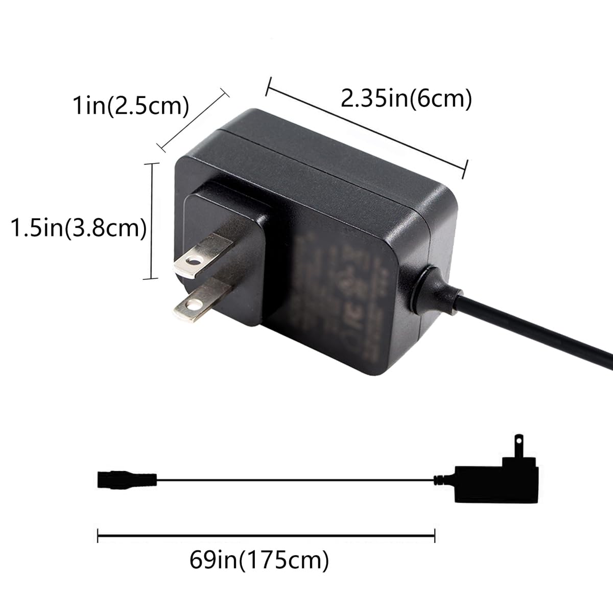 VOQIGTE 5V Charger for JRL Clipper FF 2020C FF 2020T-G 2020C-B 2020T-B 2020C-G 2020C-S KA0601A-0501000CNS FreshFade Onyx Cordless Hair Trimmer 2-Prong Power Supply 5Volt AC/DC Wall Adapter