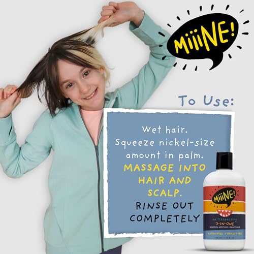MiiiNE! Kids 3-in-1 Tear-Free Shampoo, Conditioner & Body Wash - Apple Scented, 12oz