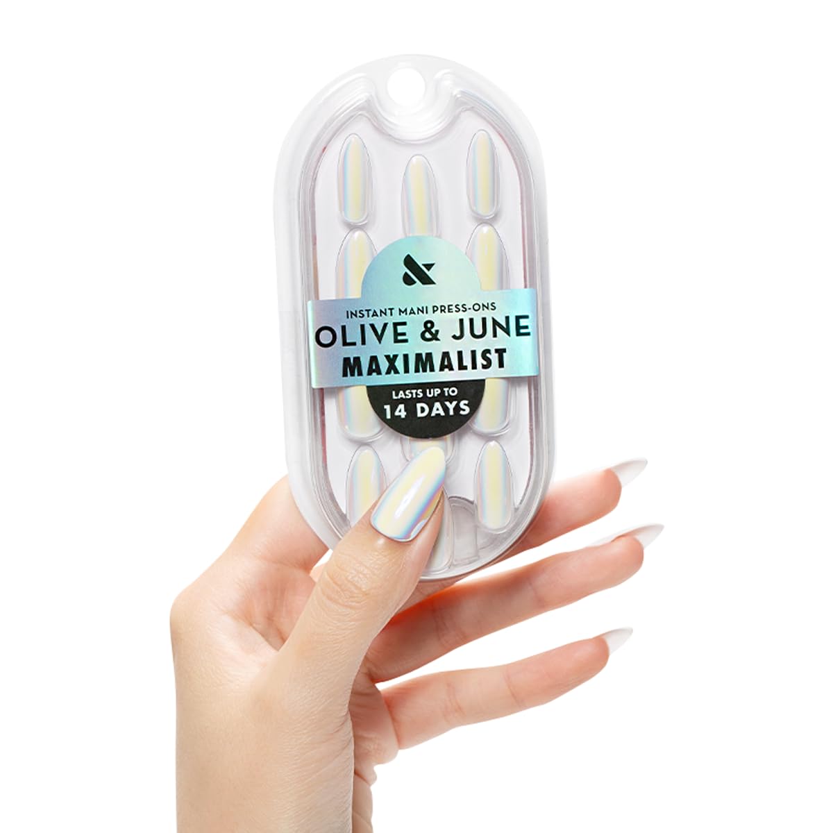Maximalist Press-On Nails | 42 Non-Toxic Fake Nails in 21 Sizes | Short Almond Sparkle Party Design