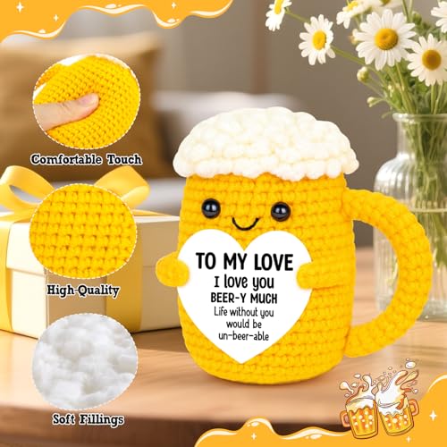 Handcrafted Crochet Beer Doll - Unique Anniversary Gift for Him