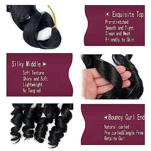 24 Inch Burgundy French Braiding Hair - 8 Packs Loose Wave Spiral Crochet