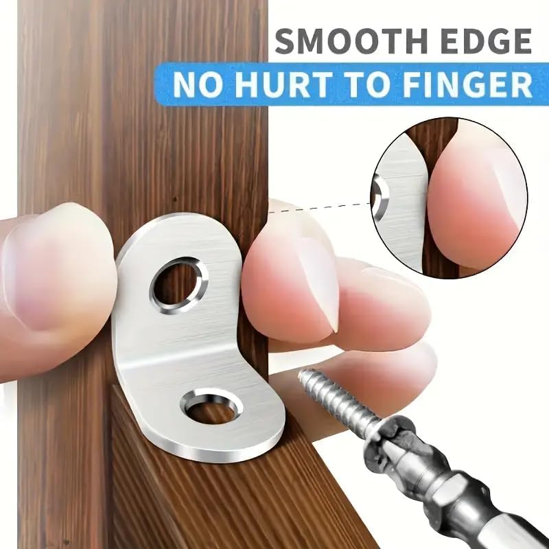 Corner Bracket Set - 10pcs Heavy-Duty Brackets with Screws for Wooden Furniture | Ideal for Chairs, Drawers, Cabinets
