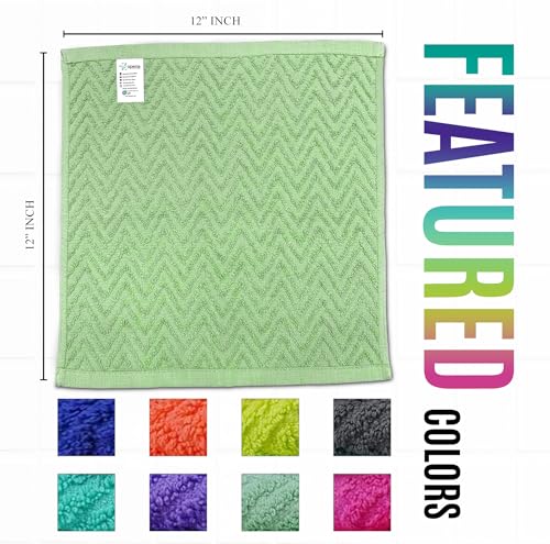 ZUPERIA Zigzag Multicolor Wash Cloths - 8 Pack, 12x12 inches